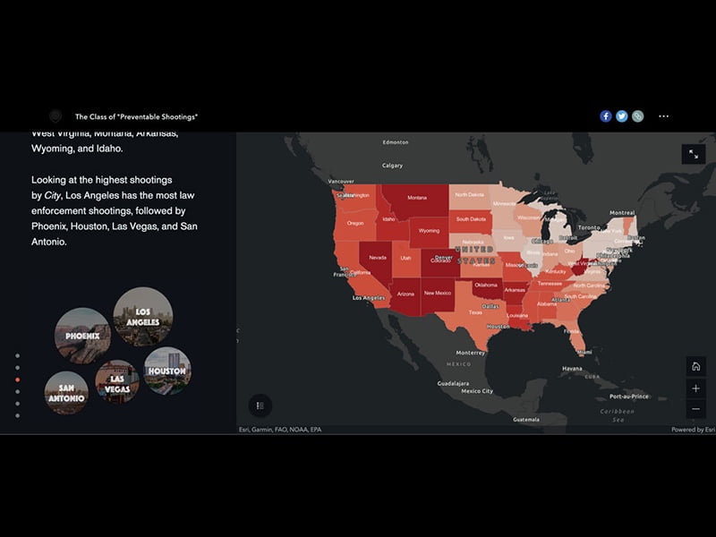 The Class of Preventable Shootings Map